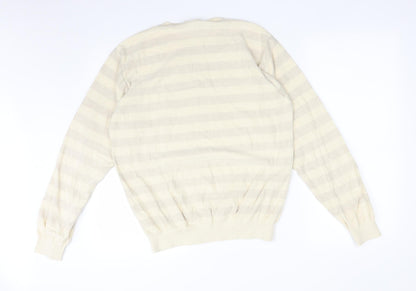 Back view of Stark men’s multicoloured striped cotton pullover sweatshirt, size XL