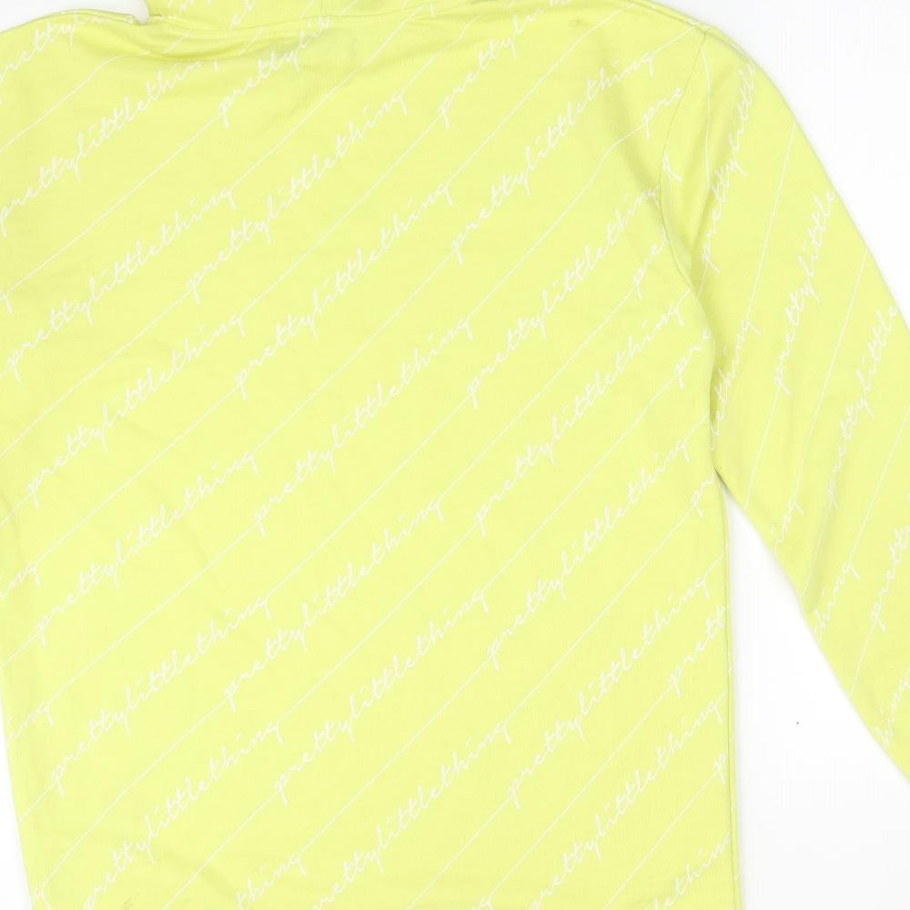 PRETTYLITTLETHING Womens Yellow  Cotton Pullover Sweatshirt Size 6   - Pretty Little Thing