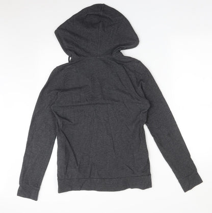 Back view of Preworn women’s grey cotton pullover sweatshirt, size S