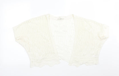 George Womens White  Geometric Acrylic Cardigan Jumper Size M