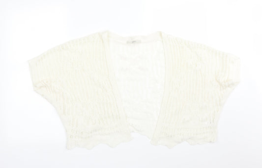 George Womens White  Geometric Acrylic Cardigan Jumper Size M