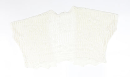 George Womens White  Geometric Acrylic Cardigan Jumper Size M