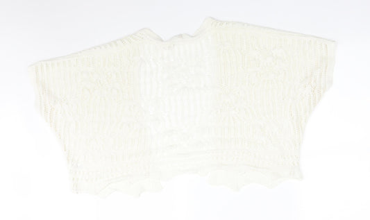 George Womens White  Geometric Acrylic Cardigan Jumper Size M