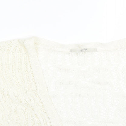 George Womens White  Geometric Acrylic Cardigan Jumper Size M