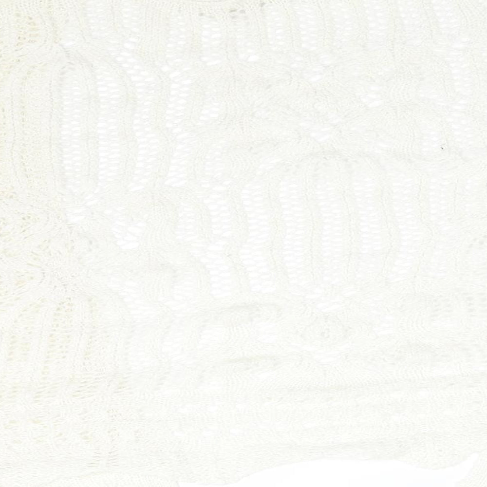 George Womens White  Geometric Acrylic Cardigan Jumper Size M