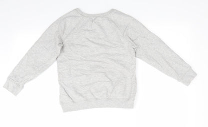NEXT Girls Grey  Cotton Pullover Sweatshirt Size 10 Years   - Love