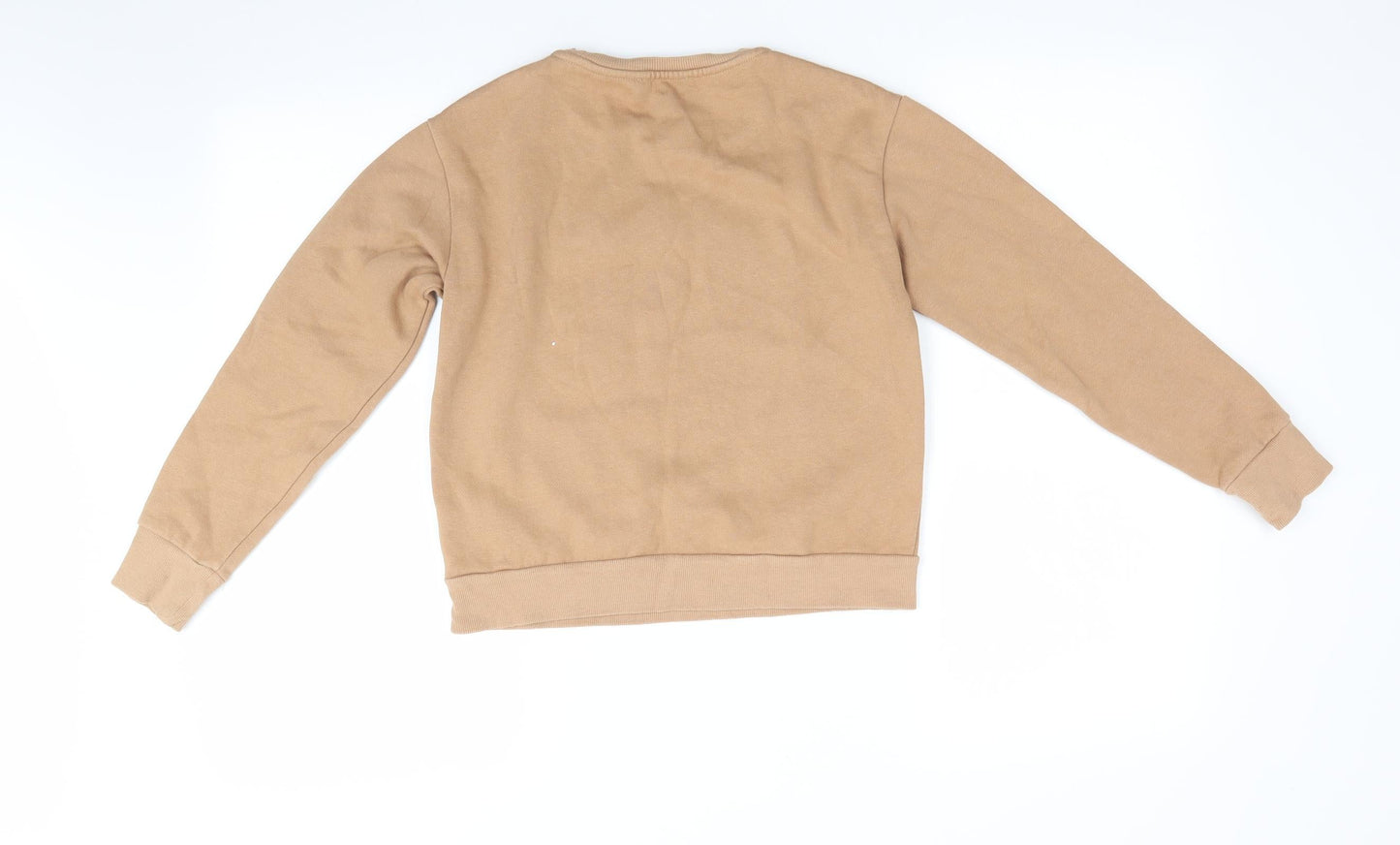 Marks and' Girls Brown Animal Print Cotton Pullover Sweatshirt Size 10-11 Years   - Camel Colour Jumping Horse 1990