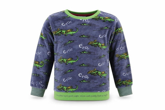 Marks and Spencer Boys Blue Animal Print Polyester  Pyjama Top Size 18-24 Months   - Crocodile print