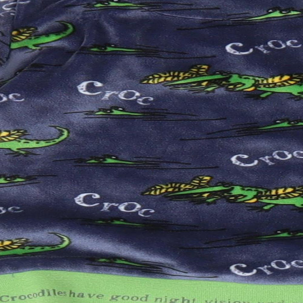 Marks and Spencer Boys Blue Animal Print Polyester  Pyjama Top Size 18-24 Months   - Crocodile print