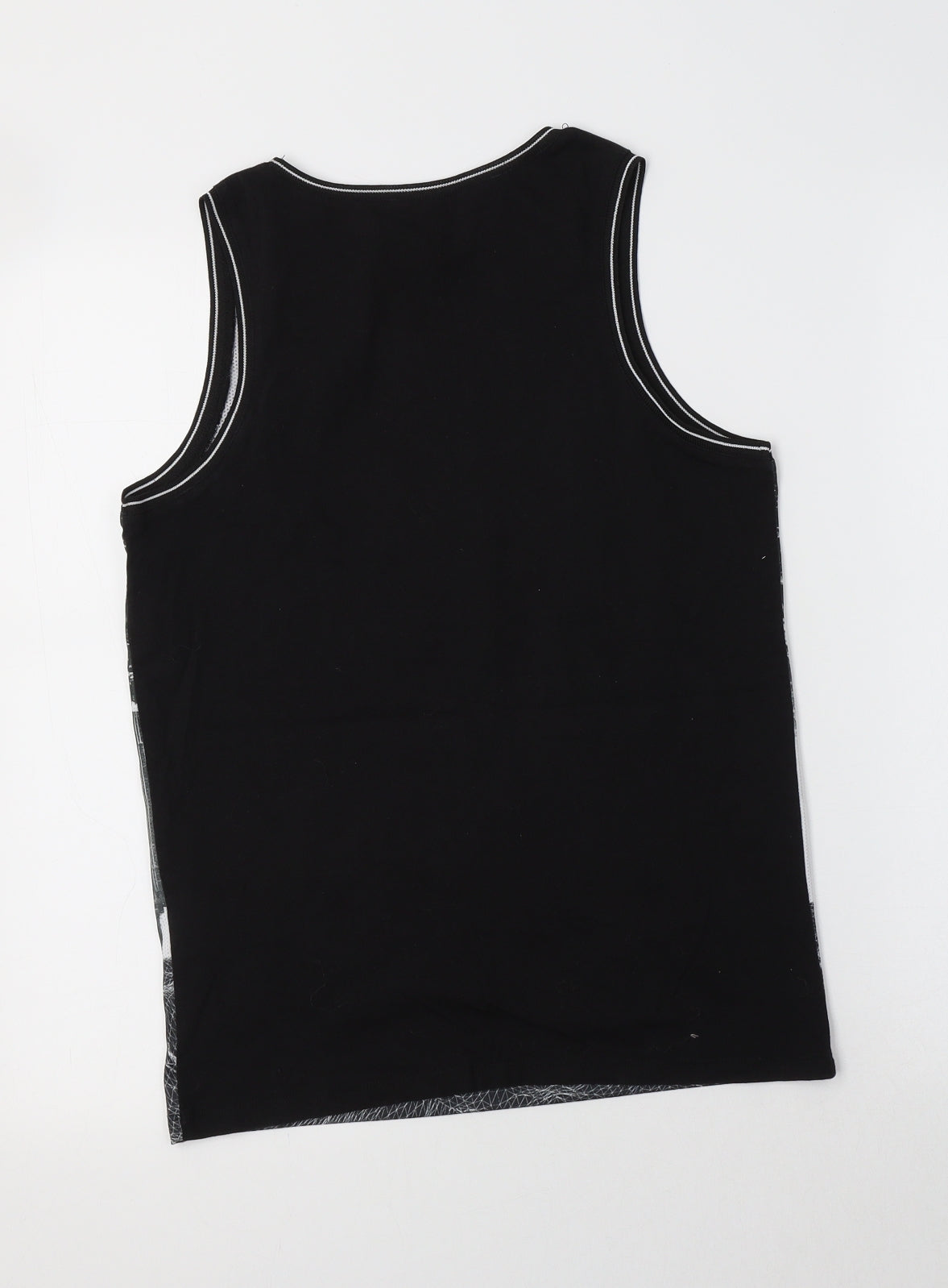 River Island Girls Black  Cotton Basic Tank Size 11-12 Years Crew Neck  - NYC