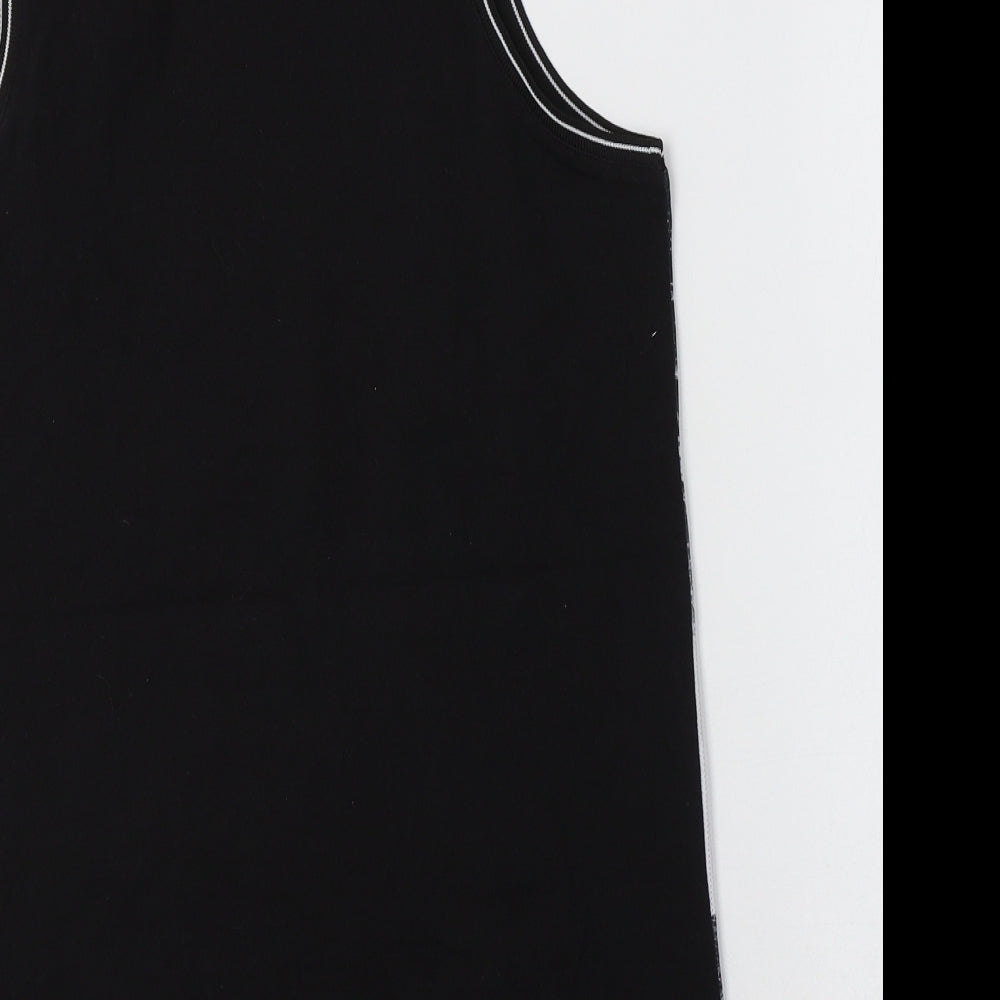 River Island Girls Black  Cotton Basic Tank Size 11-12 Years Crew Neck  - NYC