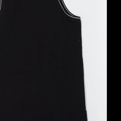 River Island Girls Black  Cotton Basic Tank Size 11-12 Years Crew Neck  - NYC