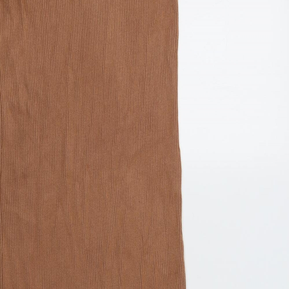 Primark Womens Brown  Viscose Bodycon  Size M  Collared