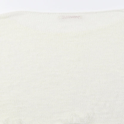 Miss Su Womens Ivory Boat Neck  Acrylic Pullover Jumper Size L
