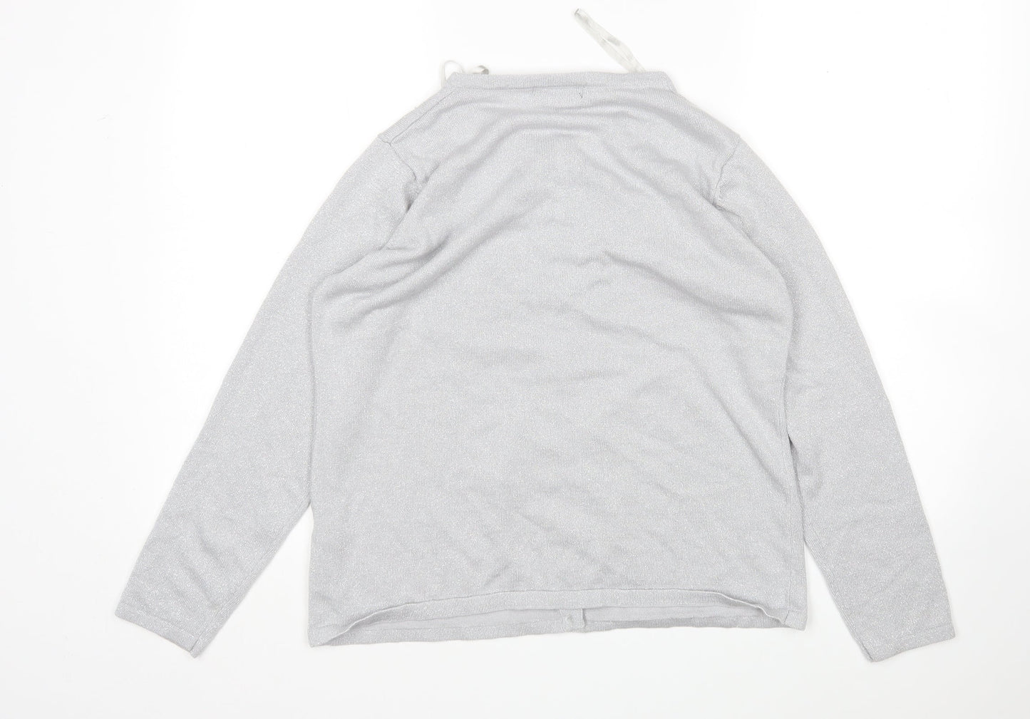 Womens UK Size M BM Silver Cardigan Jumper