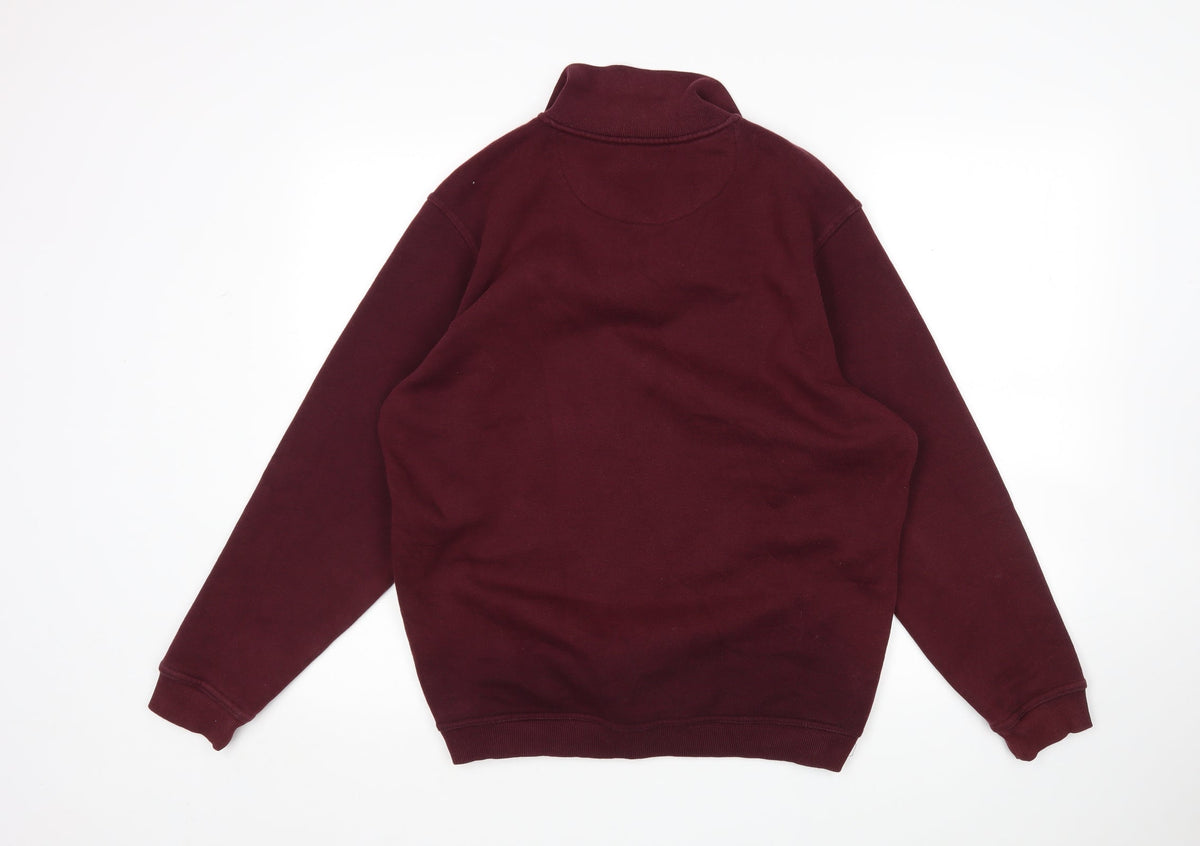 Back view of One Valley men’s purple collared cotton jumper, size S