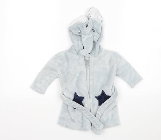 Preworn Boys Grey Animal Print Polyester  Gown Size 6-9 Months