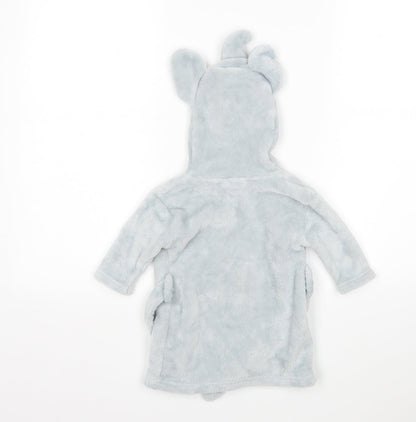 Preworn Boys Grey Animal Print Polyester  Gown Size 6-9 Months