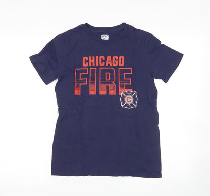 MLS Boys Blue   Basic T-Shirt Size 11 Years Round Neck  - Chicago Fire