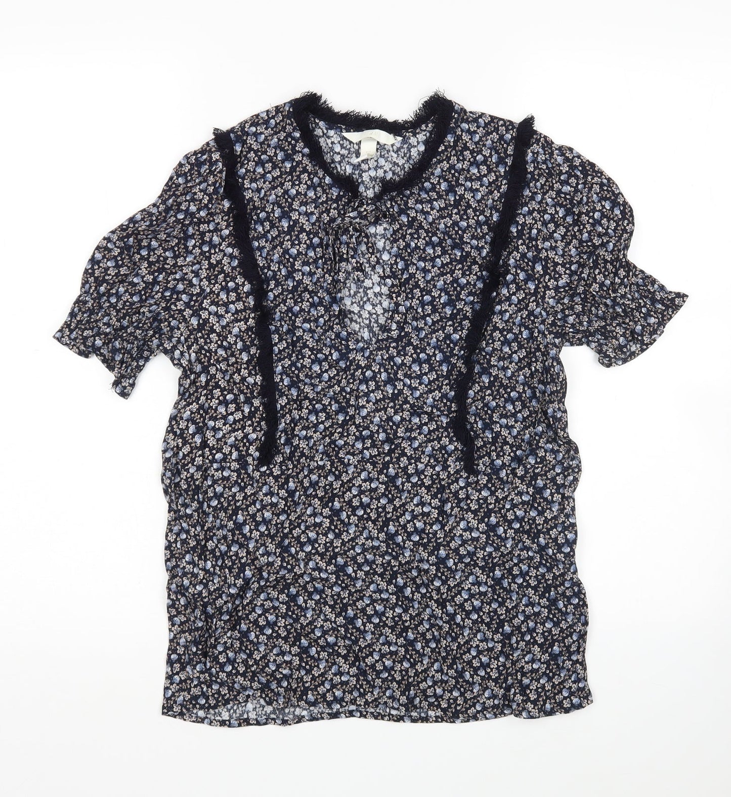 Womens UK Size 10 H&M Blue Basic Blouse
