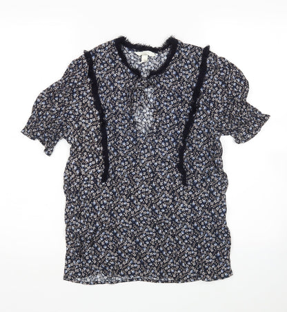 Womens UK Size 10 H&M Blue Basic Blouse