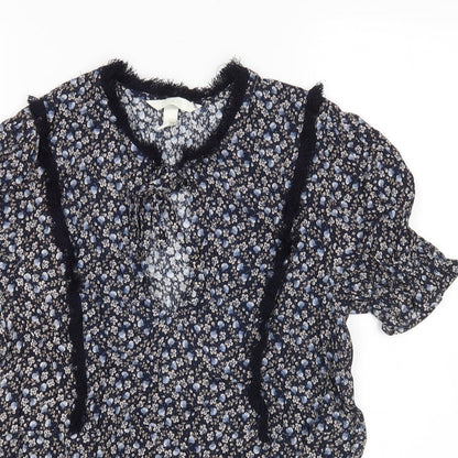 Womens UK Size 10 H&M Blue Basic Blouse