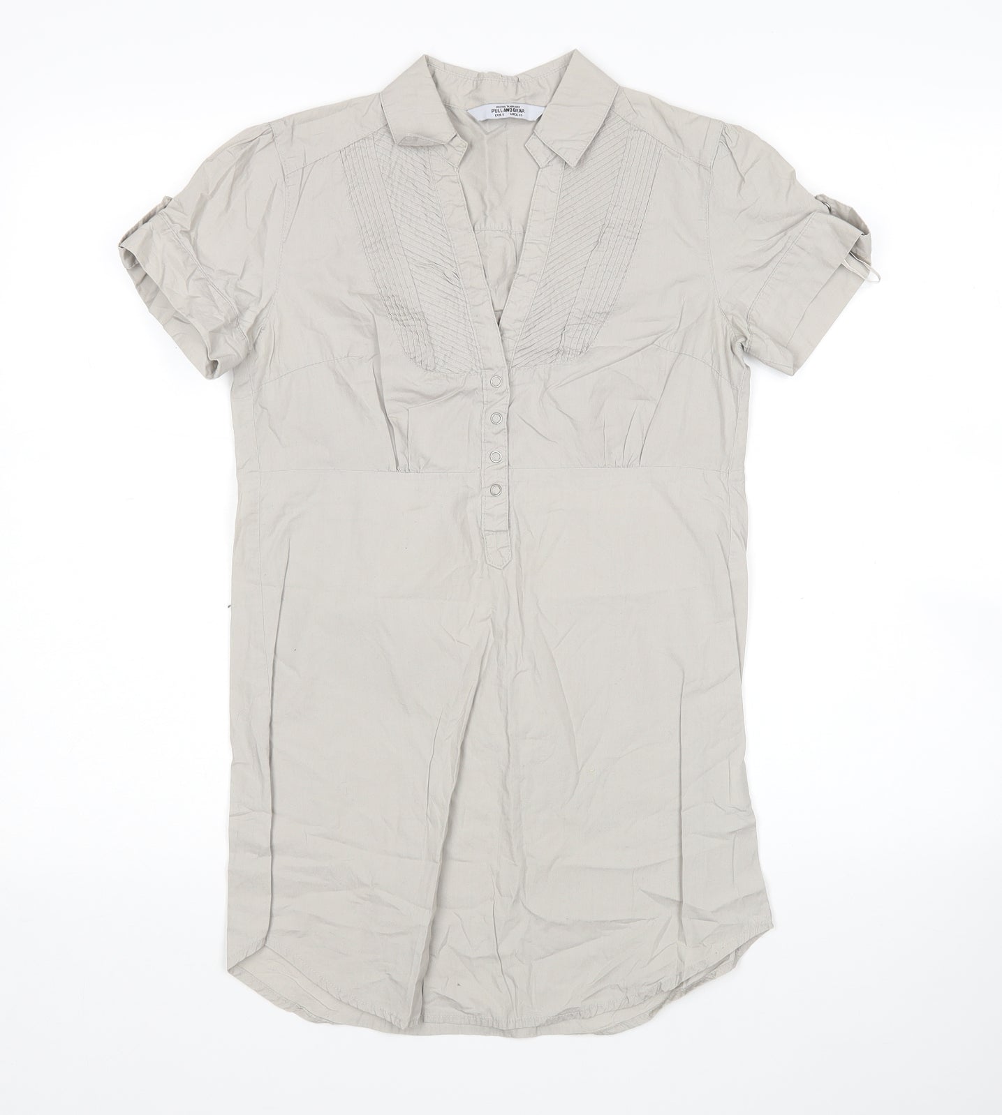Womens UK Size S Pull & Bear Grey Basic Polo