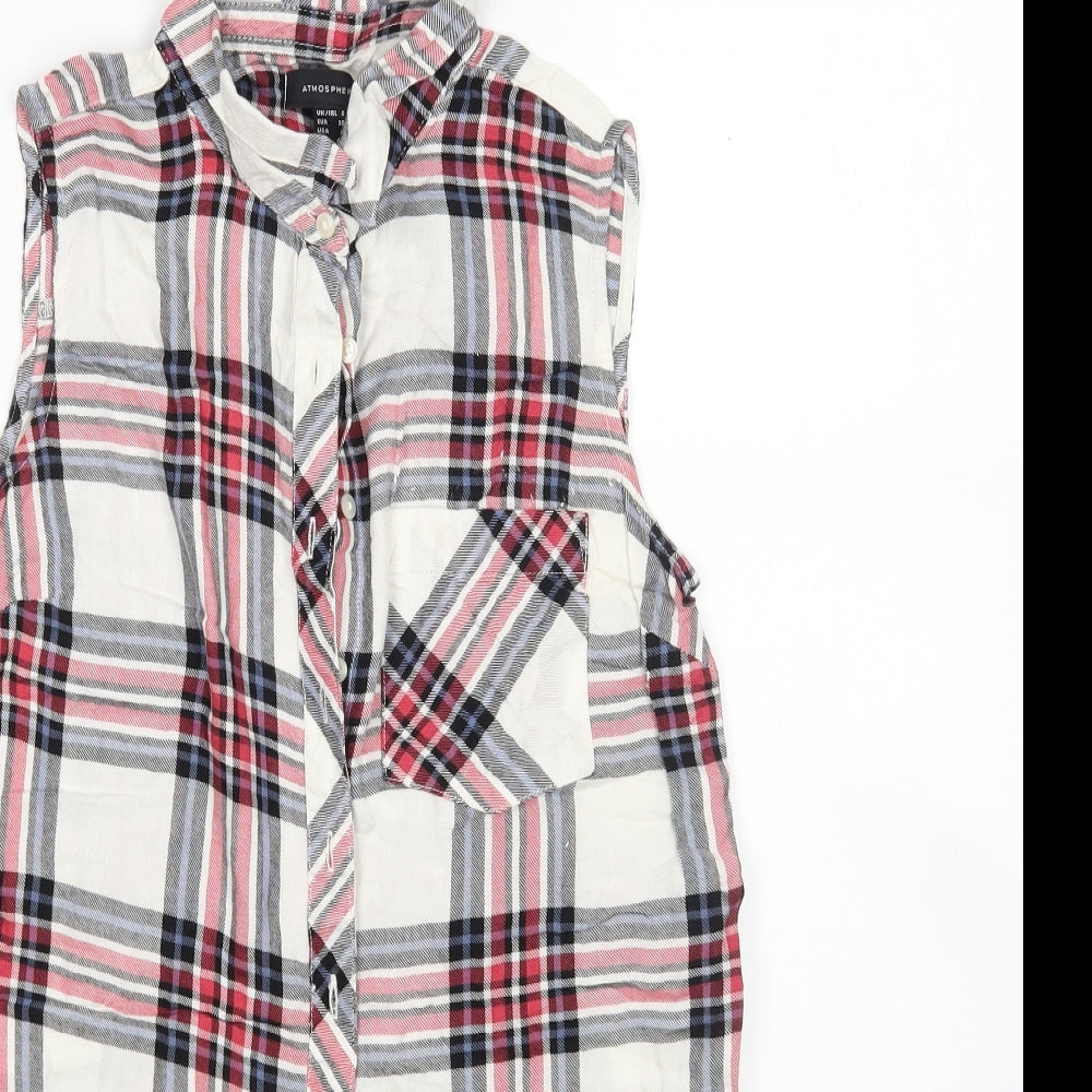 Womens UK Size 8 Atmosphere Multicoloured Basic Button-Up