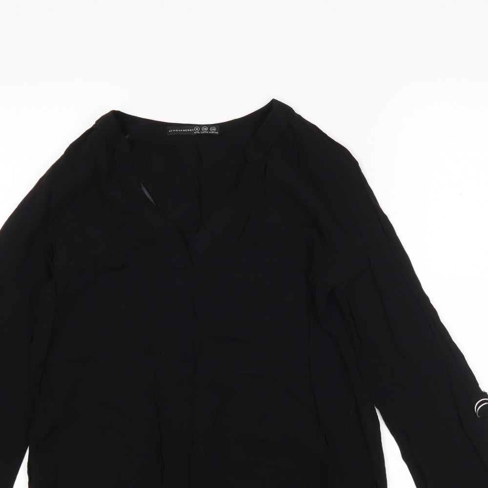 Womens UK Size 8 Atmosphere Black Basic Blouse