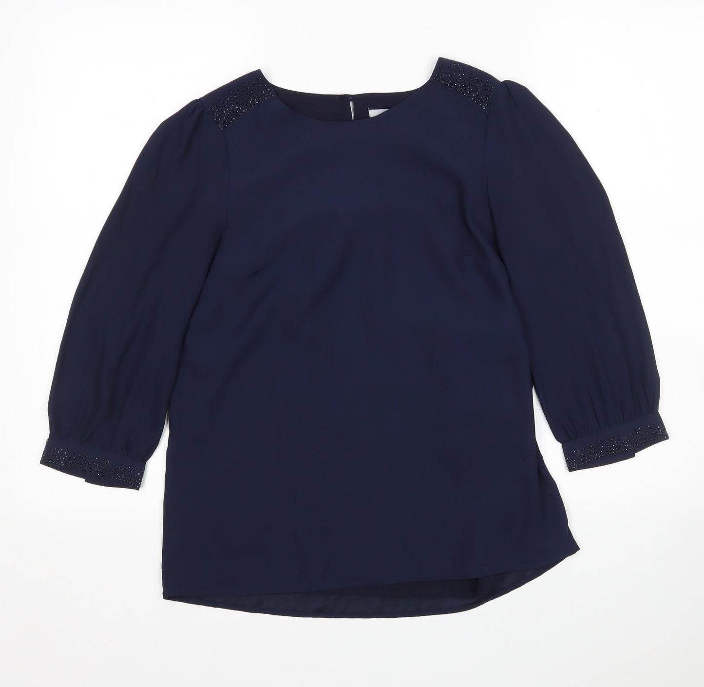 Womens UK Size 8 H&M Blue Basic Blouse