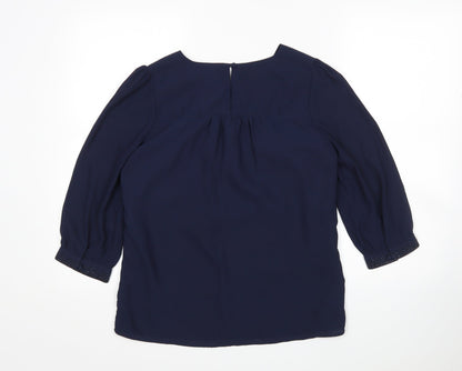 Womens UK Size 8 H&M Blue Basic Blouse