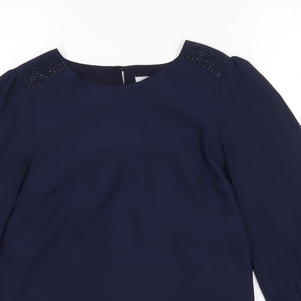 Womens UK Size 8 H&M Blue Basic Blouse