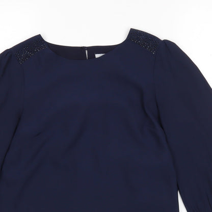 Womens UK Size 8 H&M Blue Basic Blouse