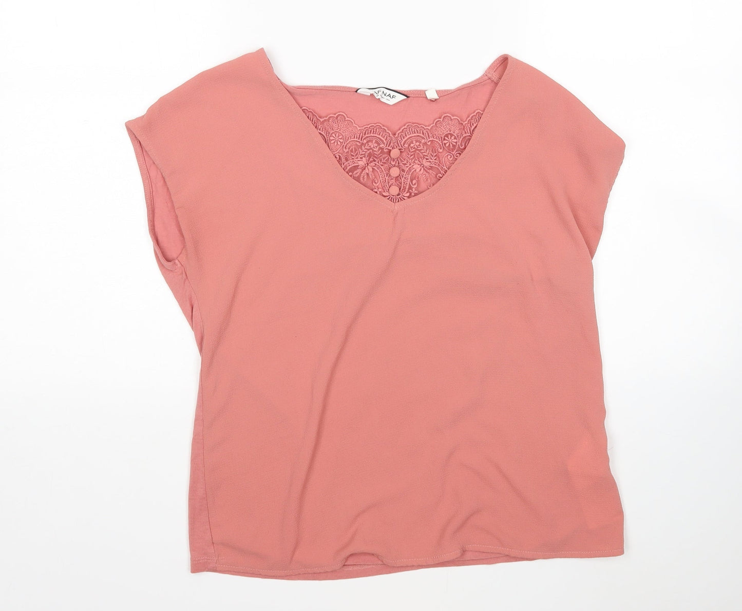 NafNAf Womens Pink  Viscose Basic Blouse Size M Scoop Neck