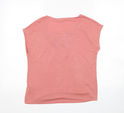 NafNAf Womens Pink  Viscose Basic Blouse Size M Scoop Neck