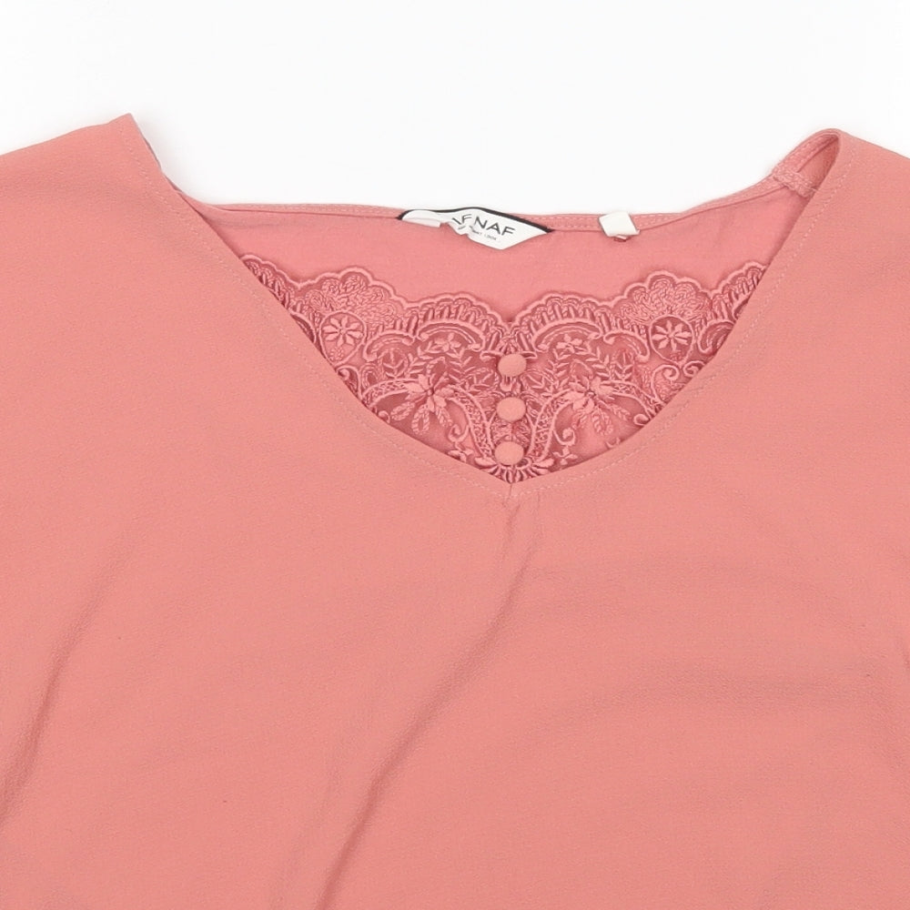 NafNAf Womens Pink  Viscose Basic Blouse Size M Scoop Neck