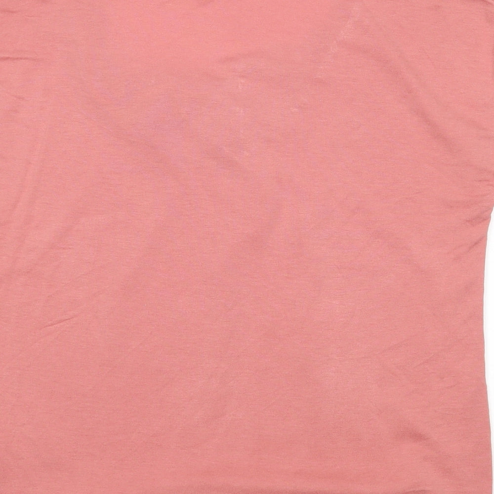 NafNAf Womens Pink  Viscose Basic Blouse Size M Scoop Neck