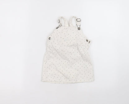 Primark Baby White Polka Dot Cotton A-Line  Size 18-24 Months  Square Neck