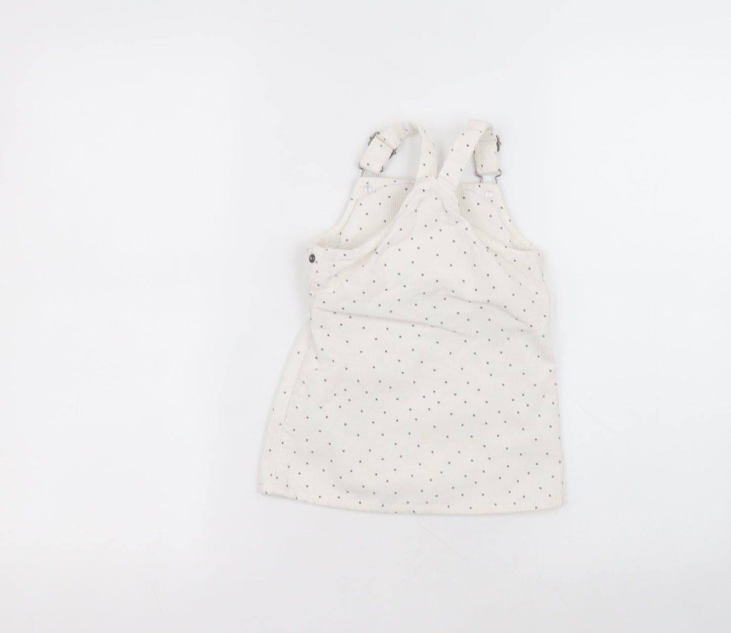Primark Baby White Polka Dot Cotton A-Line  Size 18-24 Months  Square Neck