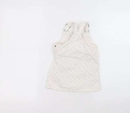 Primark Baby White Polka Dot Cotton A-Line  Size 18-24 Months  Square Neck