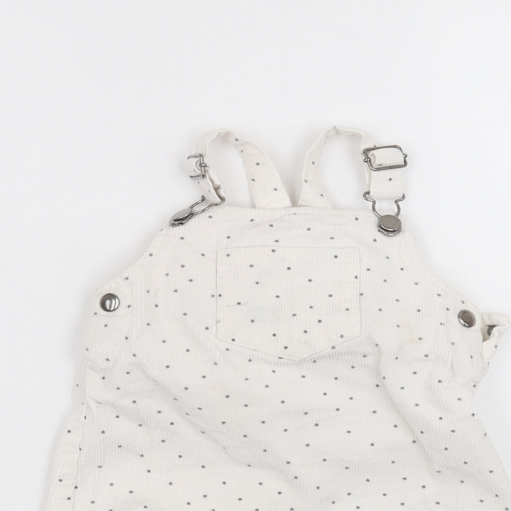 Primark Baby White Polka Dot Cotton A-Line  Size 18-24 Months  Square Neck