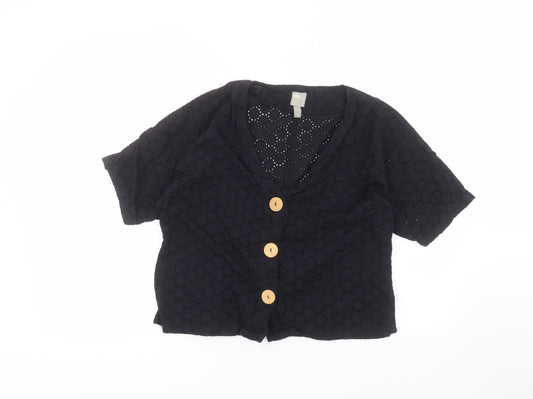 Womens UK Size 8 ASOS Black Cardigan Jumper