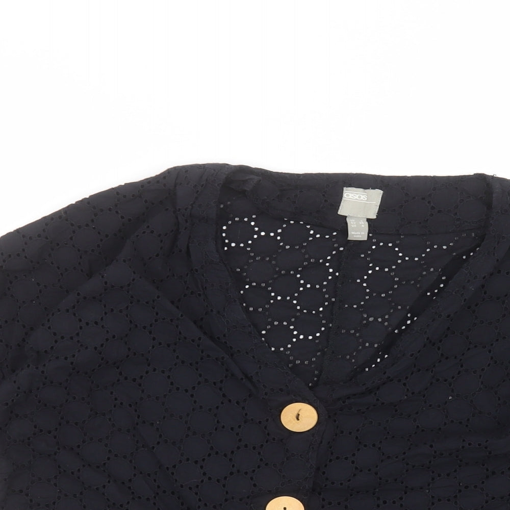 Womens UK Size 8 ASOS Black Cardigan Jumper