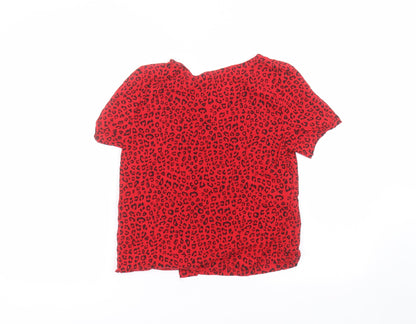 Womens UK Size 8 H&M Red Basic T-Shirt