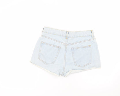 H&M Womens Blue  Cotton Cut-Off Shorts Size 12  Regular
