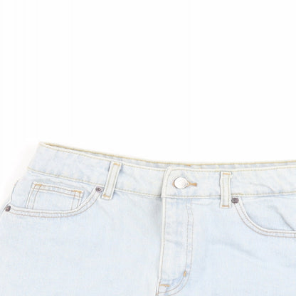 H&M Womens Blue  Cotton Cut-Off Shorts Size 12  Regular