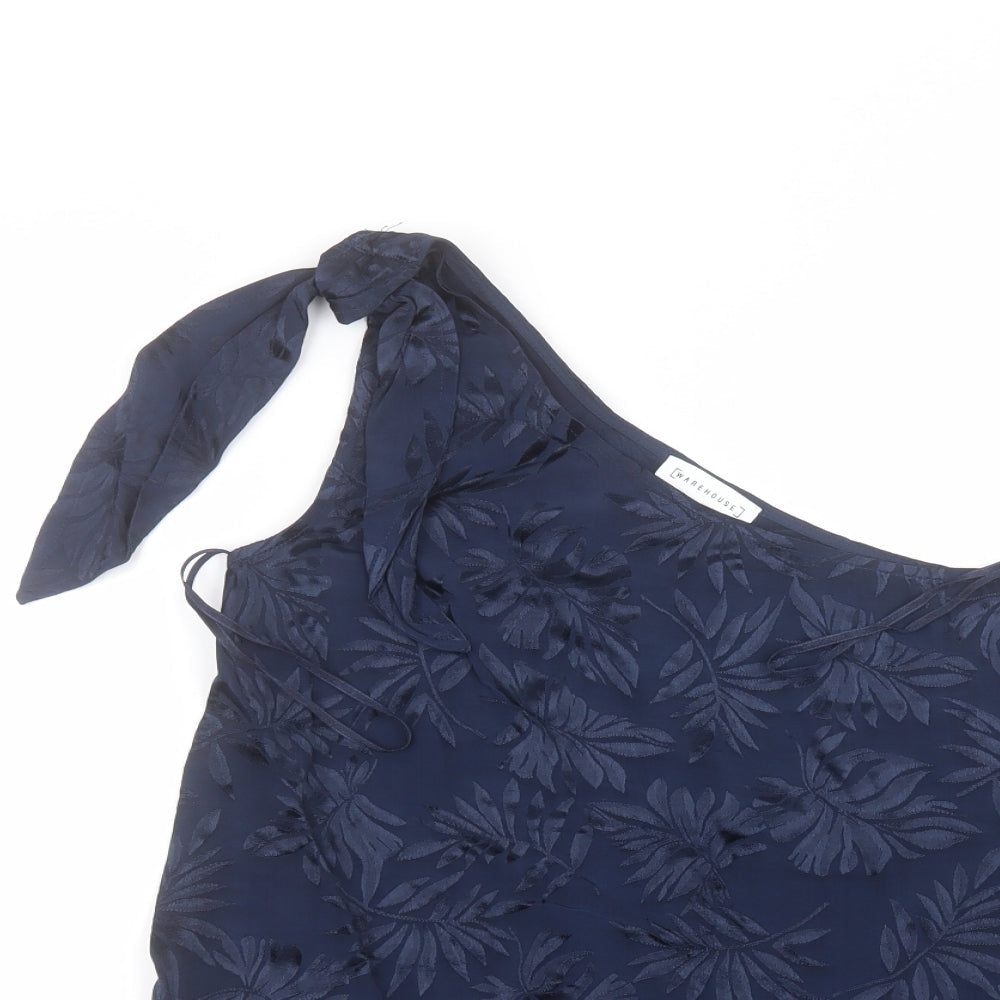 Womens UK Size 8 Warehouse Blue Basic Blouse