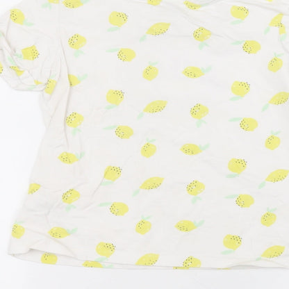 Primark Girls White  Cotton Basic T-Shirt Size 11-12 Years Round Neck