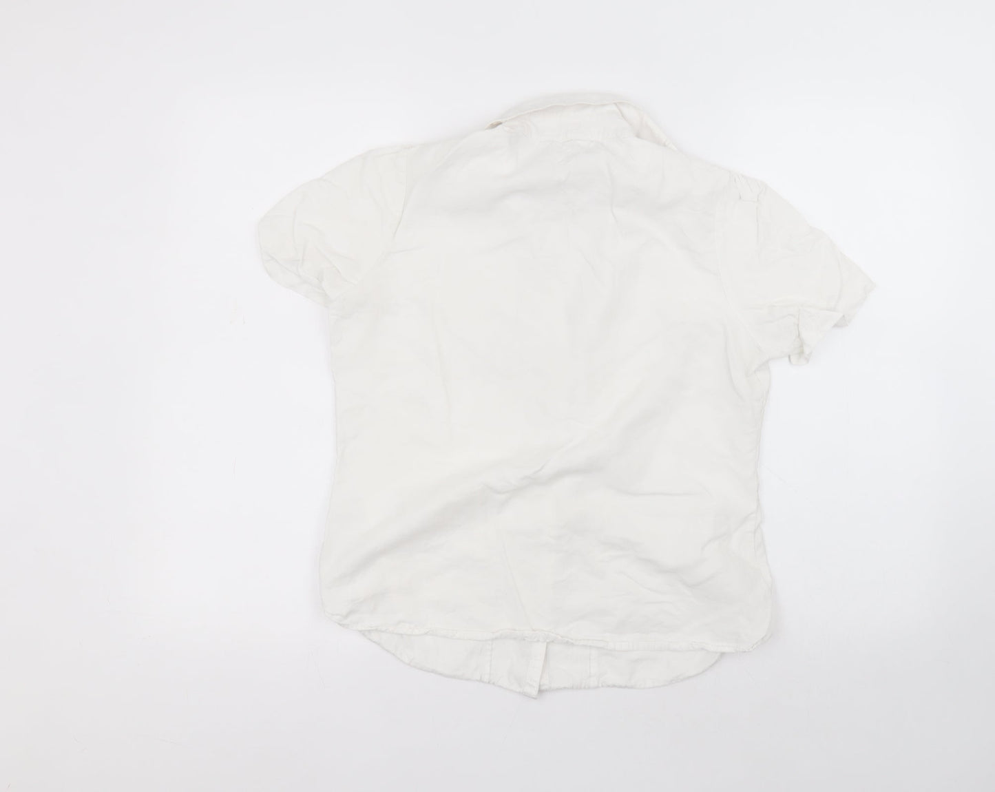 Womens UK Size 12 Marks and Spencer White Basic Button-Up