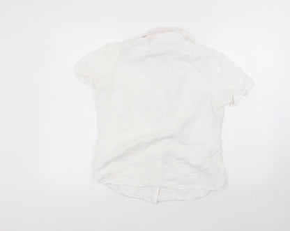 Womens UK Size 12 Marks and Spencer White Basic Button-Up